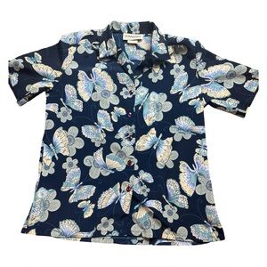 Vintage Unique Butterflies Button-Up Size M
